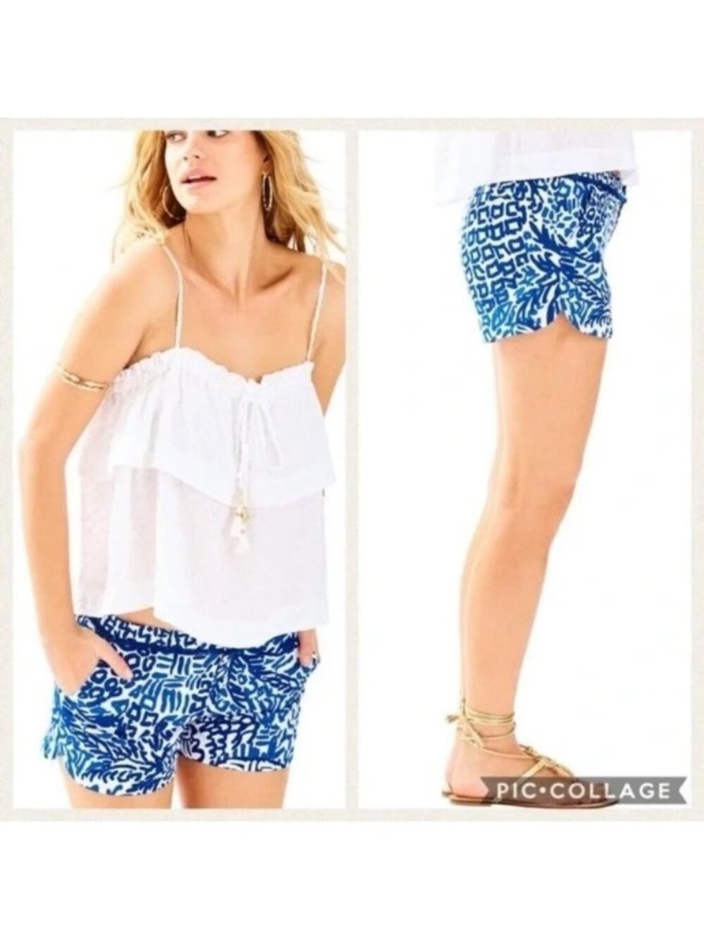 Lilly Pulitzer Adie Shorts Indigo Home Slice Size 6